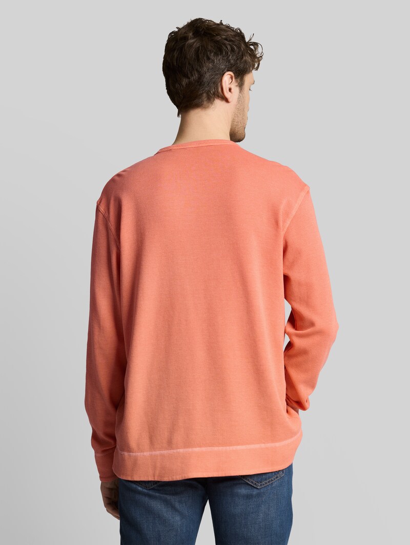 Tom Tailor Langarmshirt mit Waffelstruktur - Wild Coral