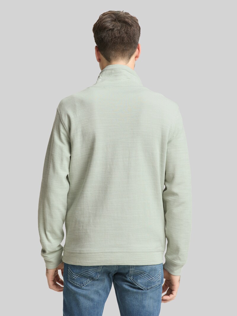 Tom Tailor Snood Langarmshirt mit Logo-Badge - Soft Greyish Green