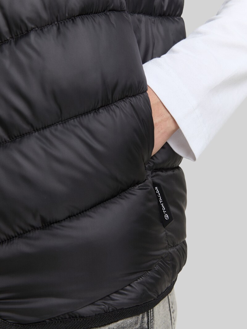 Tom Tailor Lightweight Steppweste mit Stehkragen - Black