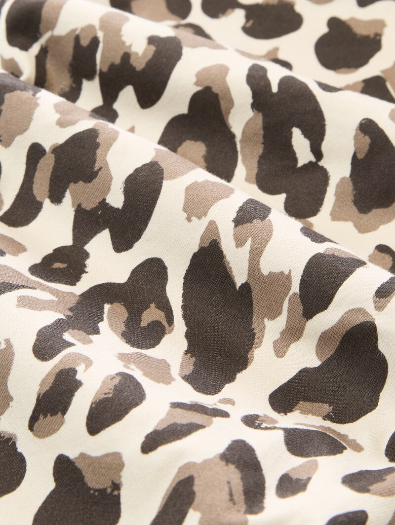 Tom Tailor Tapered Relaxed Hose - Brown Beige Leo Print