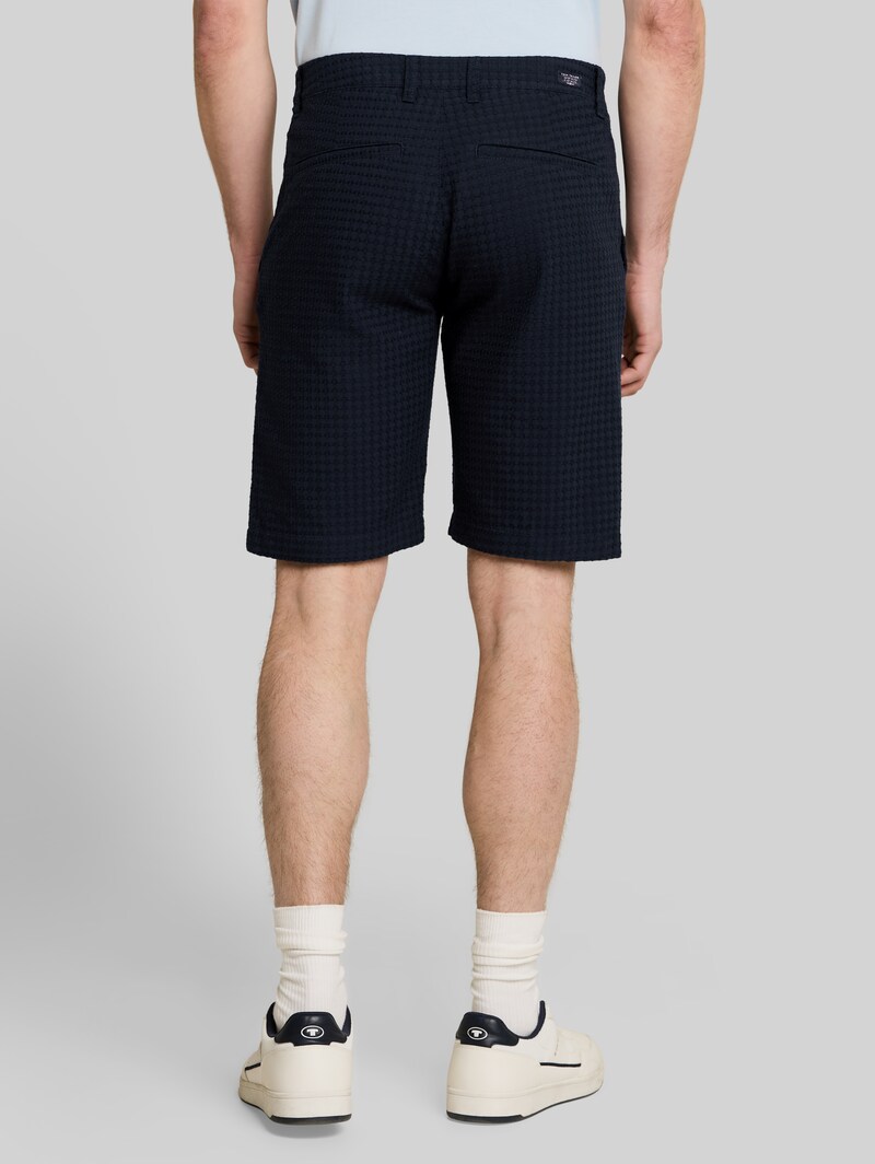 Tom Tailor Jacquard Chino Shorts aus Baumwolle - Sky Captain Blue Tom Tailor Jacquard Chino Shorts aus Baumwolle - Sky Captain Blue