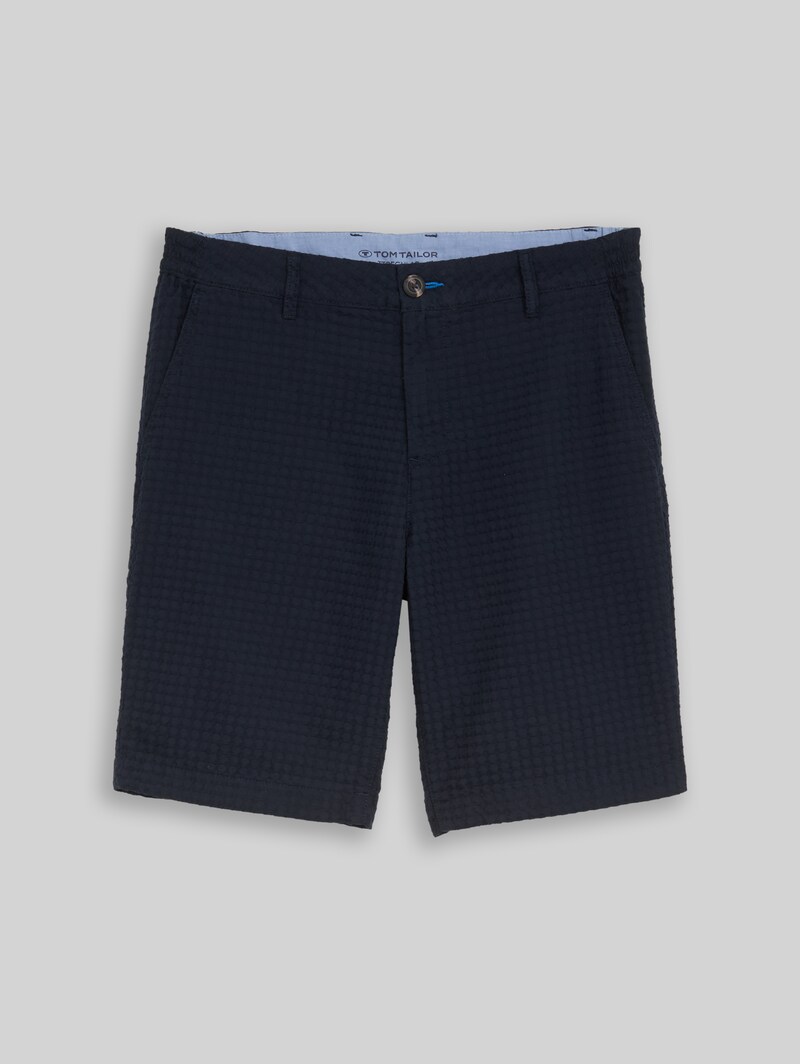 Tom Tailor Jacquard Chino Shorts aus Baumwolle - Sky Captain Blue