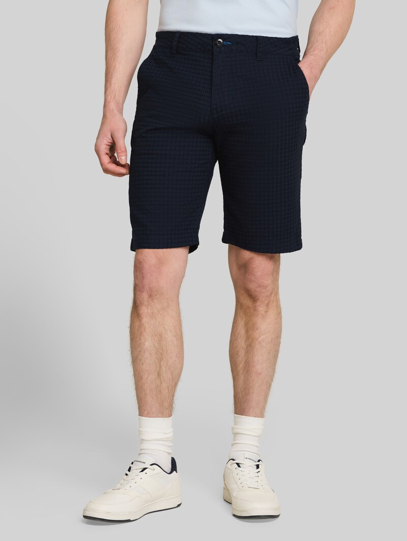 Tom Tailor Jacquard Chino Shorts aus Baumwolle - Sky Captain Blue