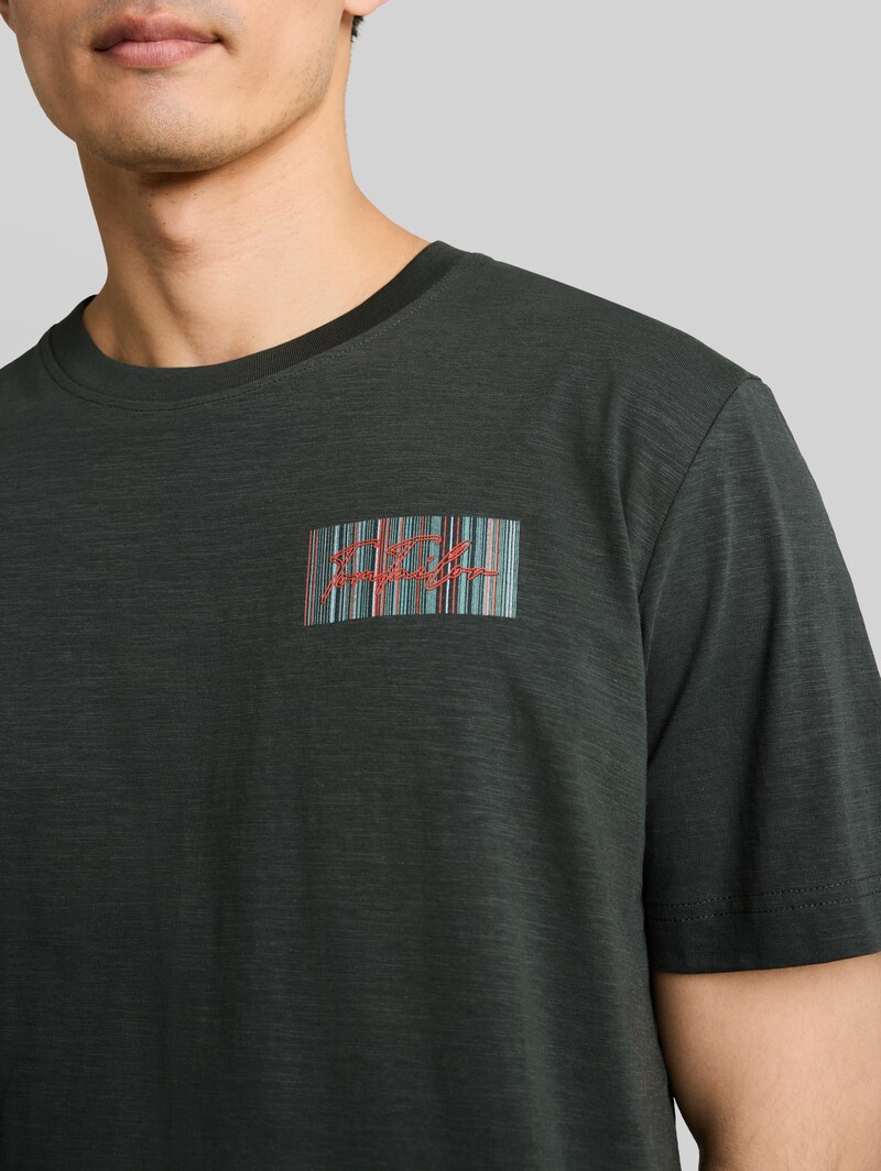 Tom Tailor T-Shirt mit Logo-Print - Darkest Olive