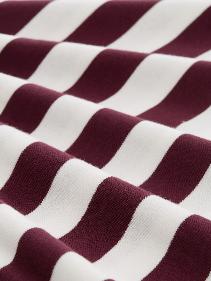 Tom Tailor Langarmshirt mit Streifenmuster - Bordeaux Offwhite Stripe