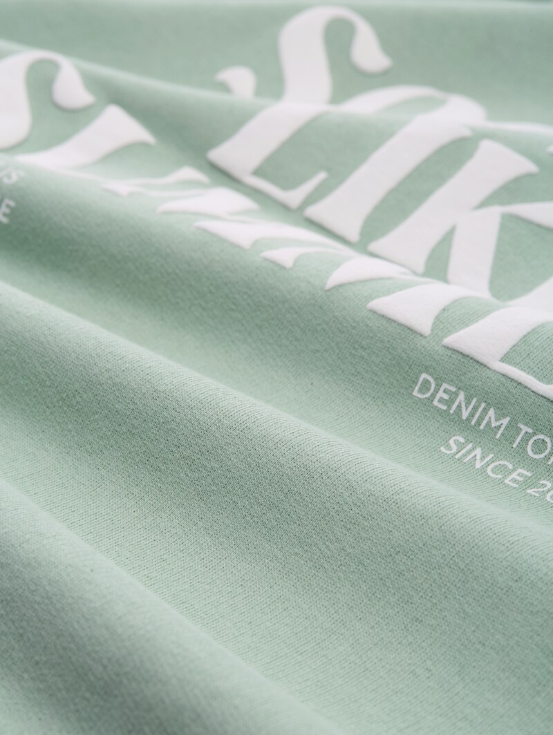 Tom Tailor Oversize Hoodie Sweatjacke mit Print - Fresh Mint Green