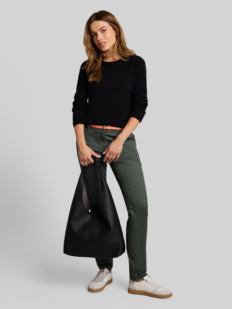 Tom Tailor Chino mit Gürtel - Darkest Olive