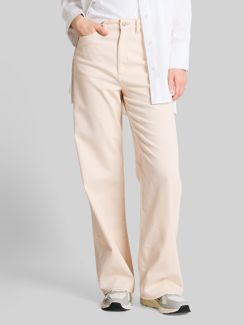 Tom Tailor TTLINOU WIDE High Waist Jeans - Raw Offwhite Denim