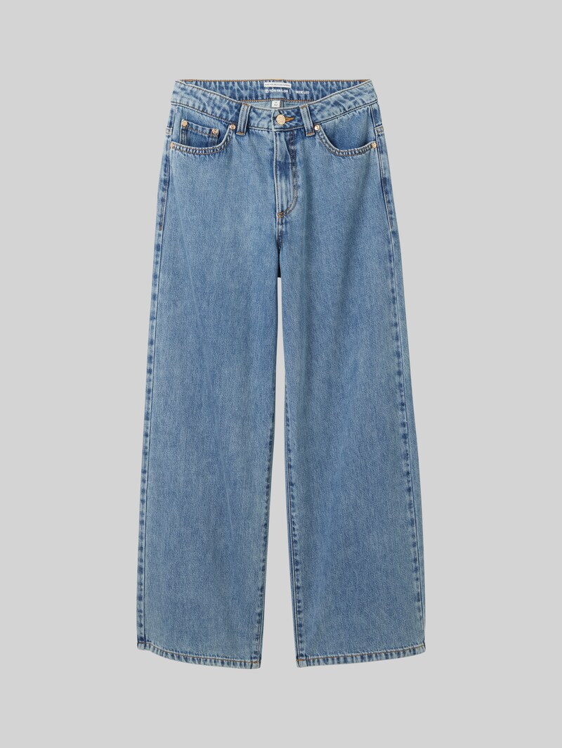 Tom Tailor Wide Leg Jeans - Mid Stone Bright Blue Denim