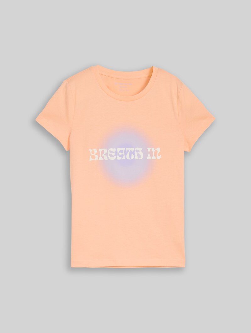 Tom Tailor T-Shirt mit Print - Peach Bloom