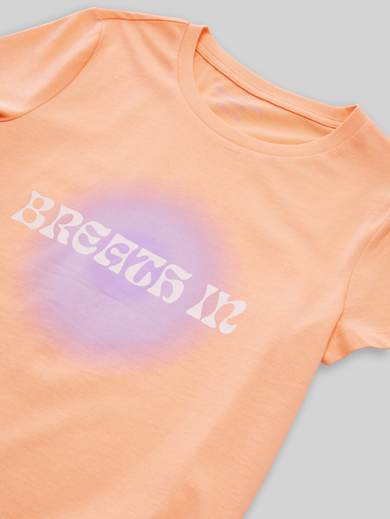 Tom Tailor T-Shirt mit Print - Peach Bloom