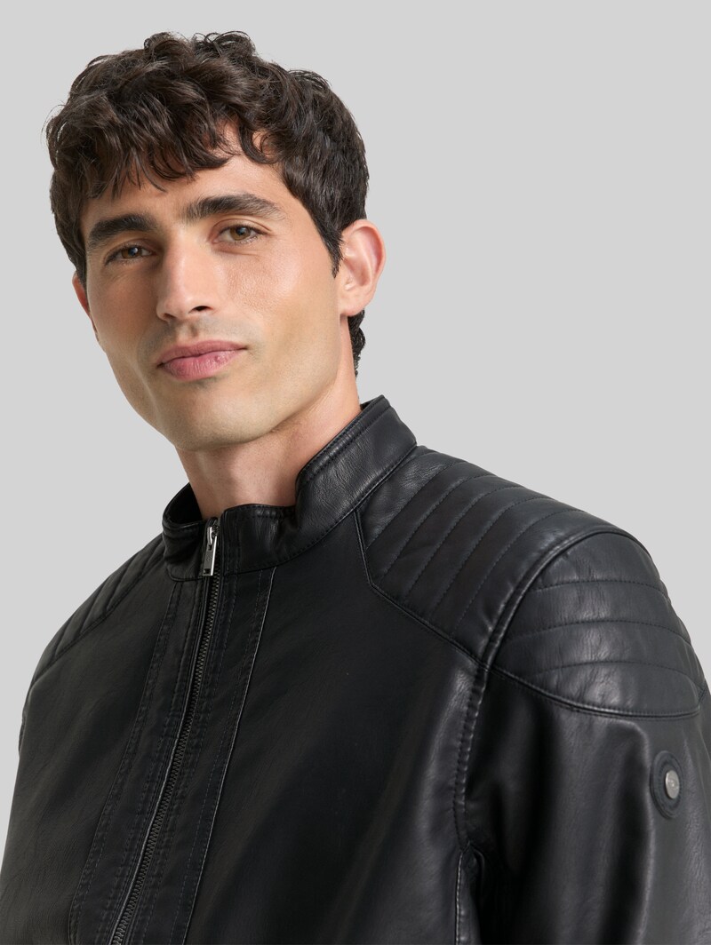 Tom Tailor Bikerjacke aus Kunstleder - Black
