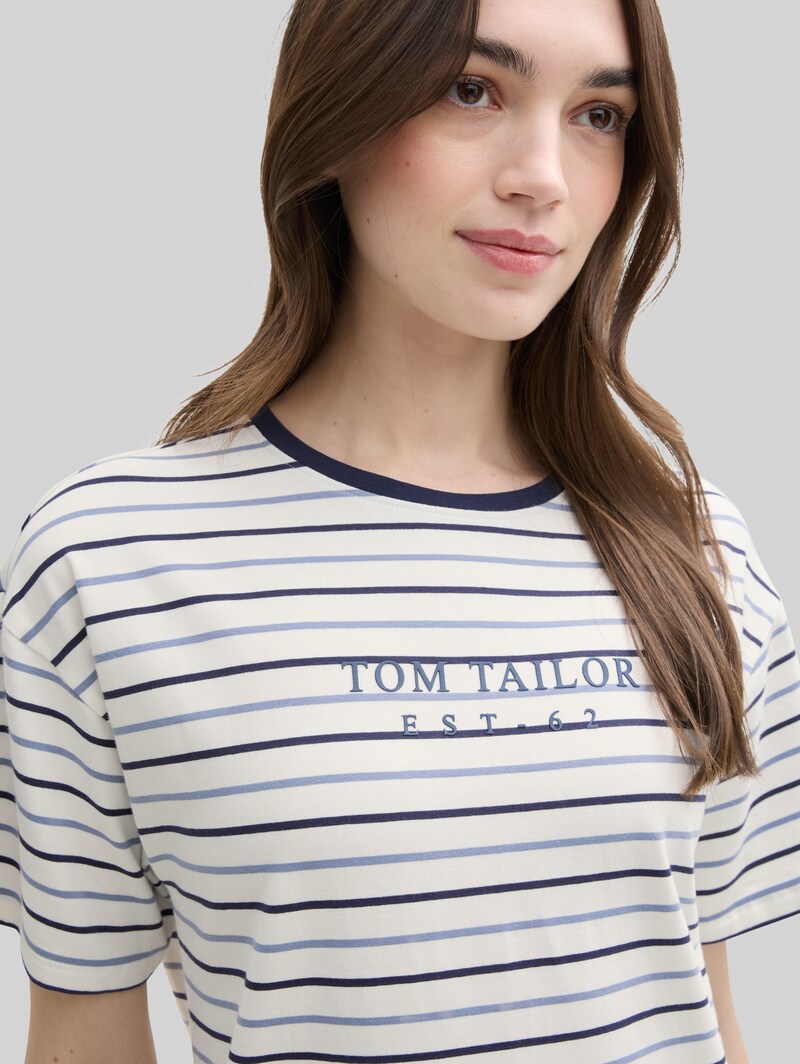 Tom Tailor Nachthemd mit Streifenmuster - White-medium-horizontal Stripe