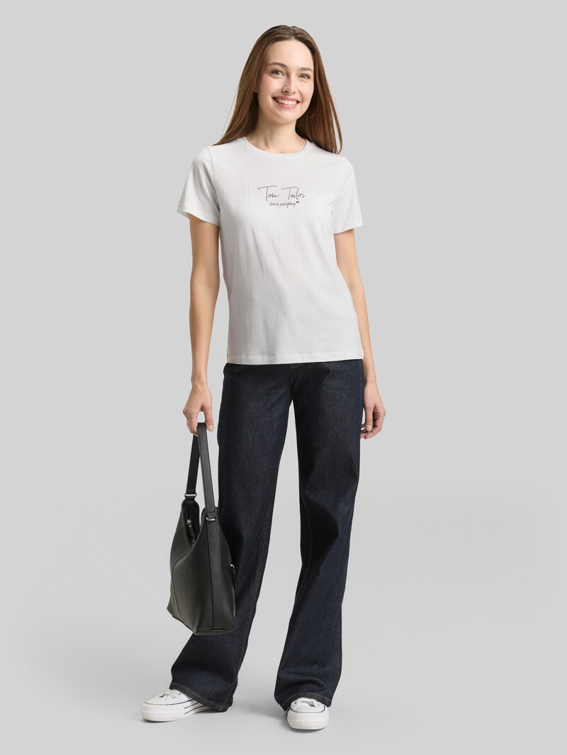 Tom Tailor T-Shirt mit Logo-Print - Whisper White