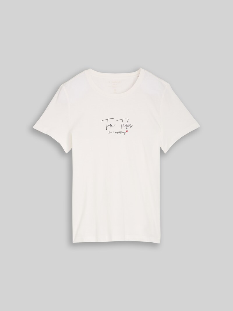 Tom Tailor T-Shirt mit Logo-Print - Whisper White