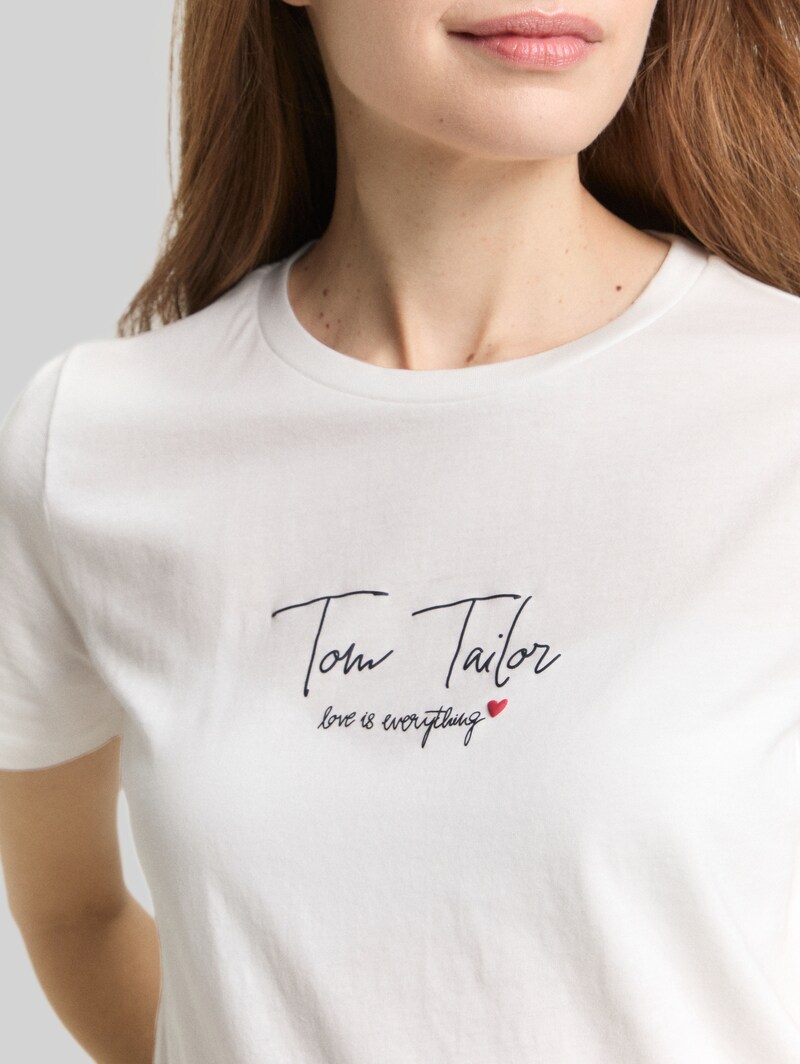Tom Tailor T-Shirt mit Logo-Print - Whisper White