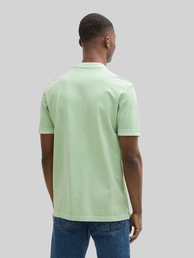 Tom Tailor Piqué Poloshirt im Washed Look - Fresh Mint Green