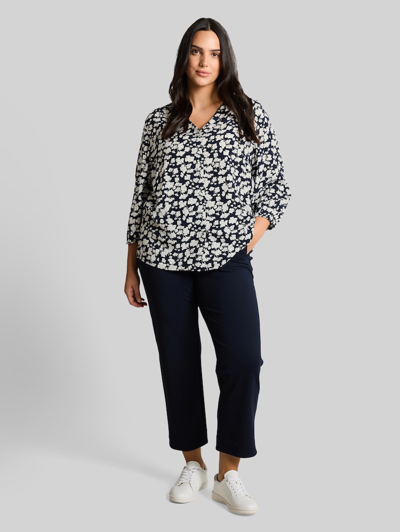Tom Tailor Plus Size - Bluse aus Viskose - Blue Ginkgo Minimal