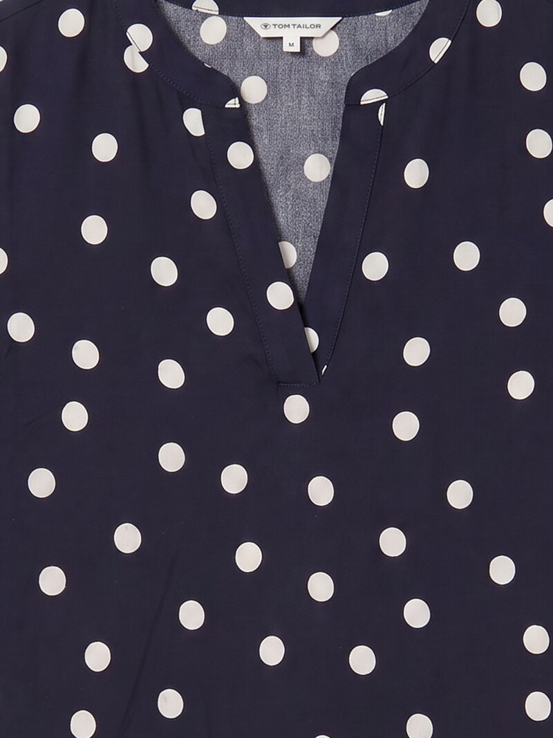 Tom Tailor Loose Fit Bluse mit V-Ausschnitt - Navy Big Dot Design