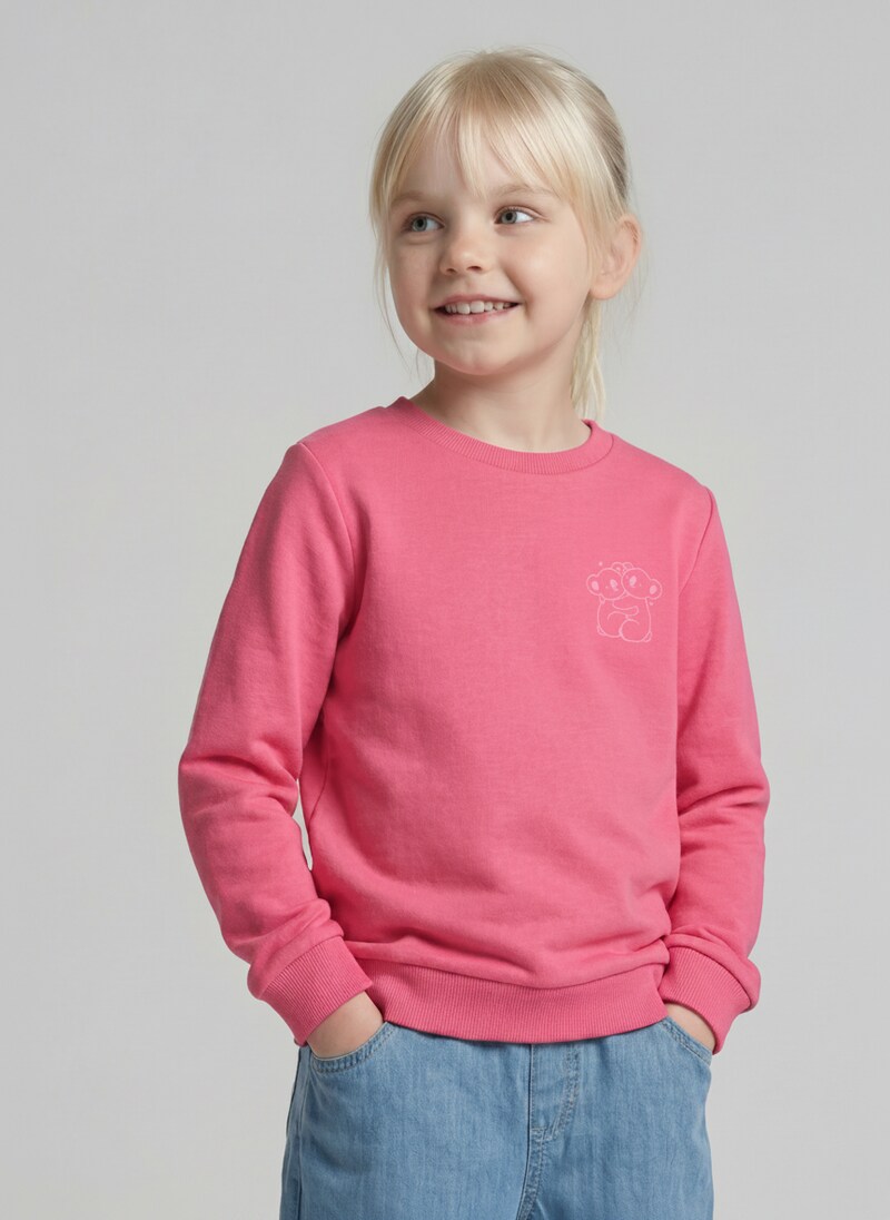 Tom Tailor Basic Sweatshirt mit Rückenprint - Flashy Pink