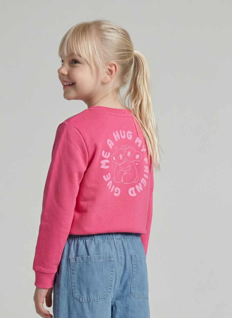 Tom Tailor Basic Sweatshirt mit Rückenprint - Flashy Pink