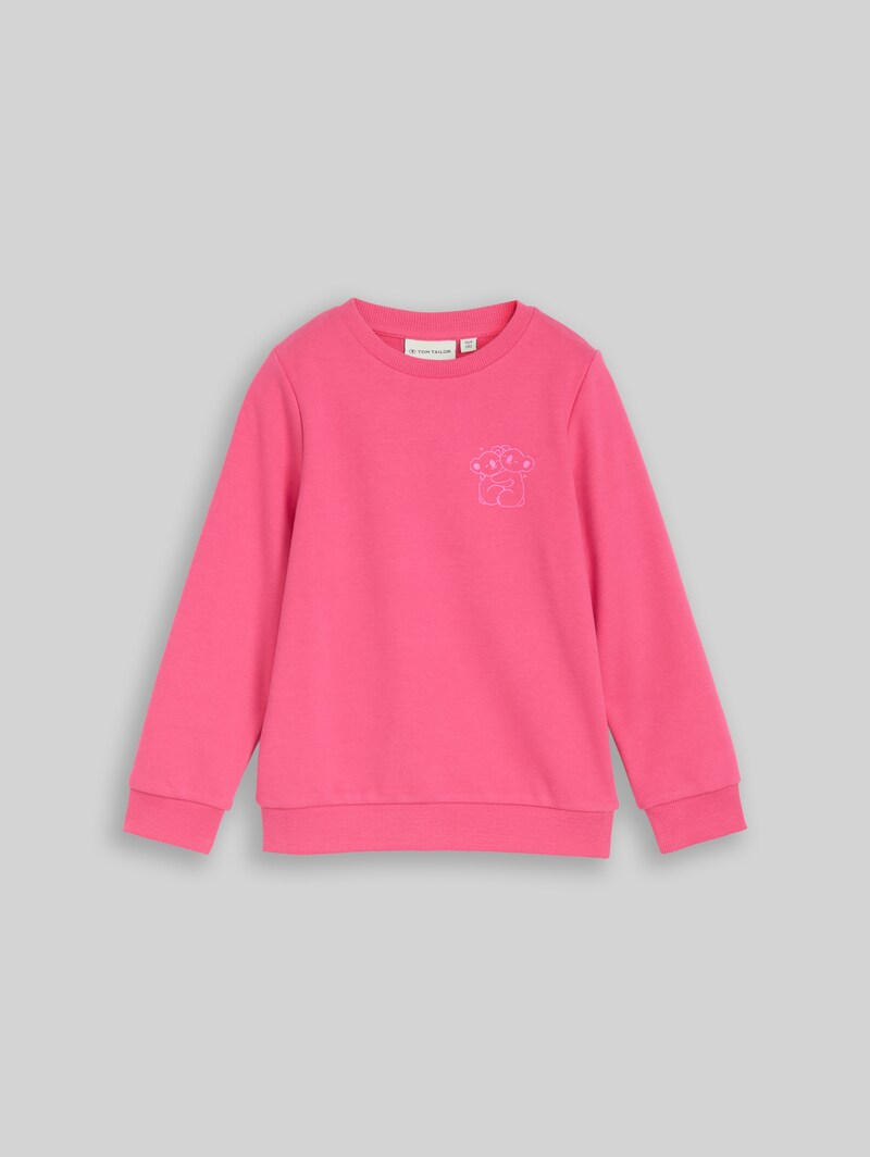 Tom Tailor Basic Sweatshirt mit Rückenprint - Flashy Pink