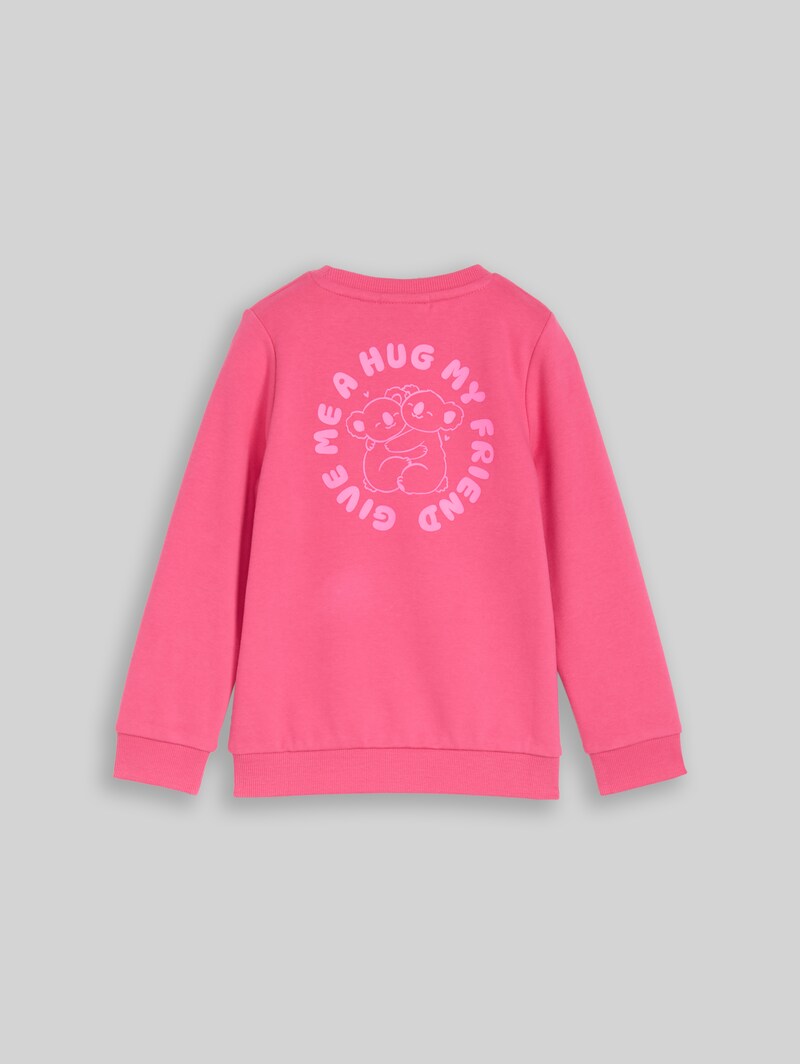 Tom Tailor Basic Sweatshirt mit Rückenprint - Flashy Pink