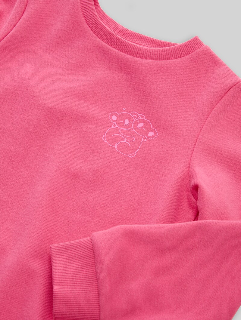 Tom Tailor Basic Sweatshirt mit Rückenprint - Flashy Pink