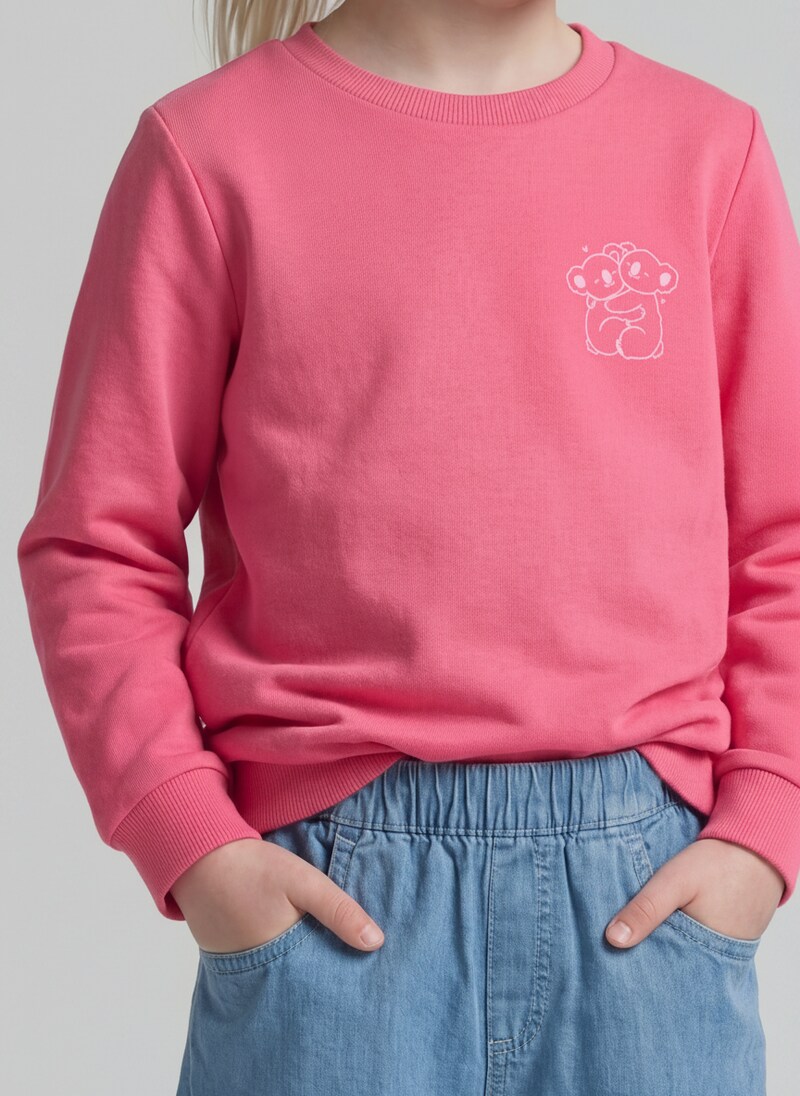 Tom Tailor Basic Sweatshirt mit Rückenprint - Flashy Pink