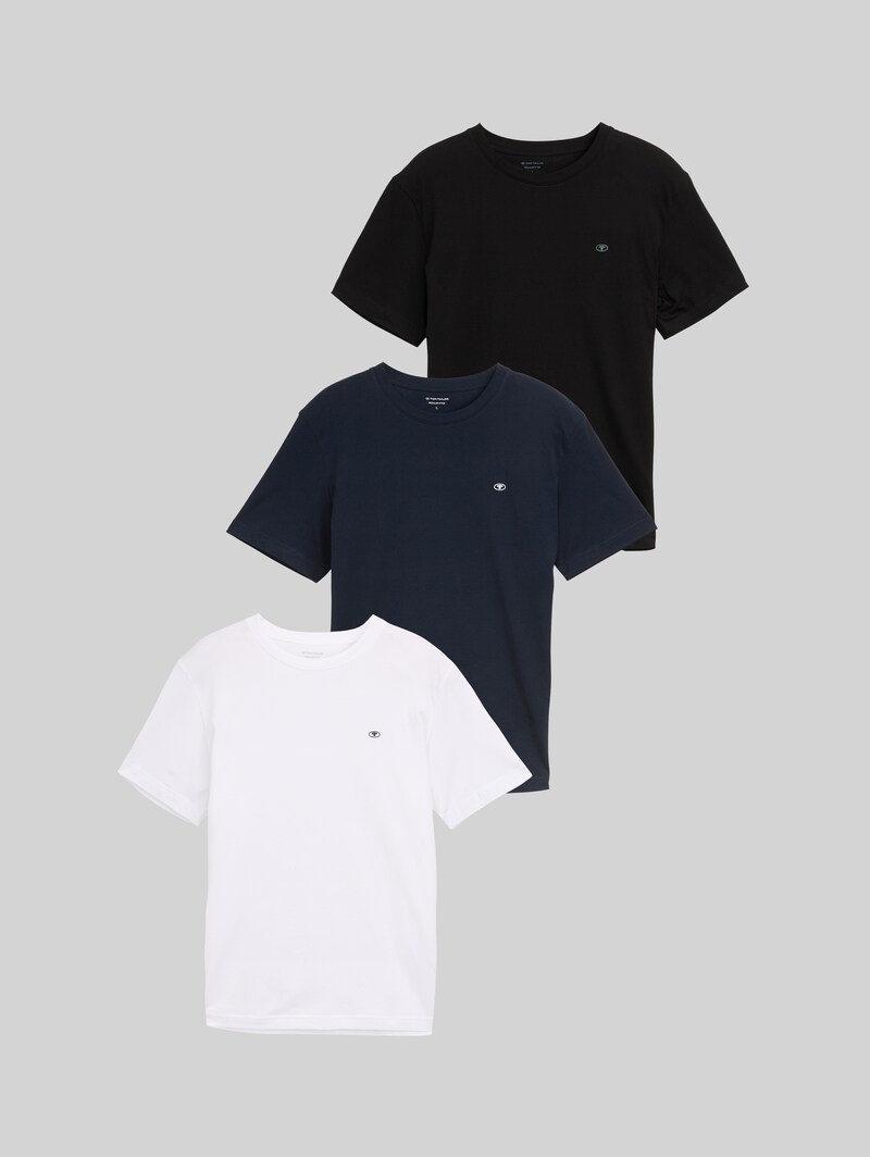 Tom Tailor Basic T-Shirts im 3er-Pack - White