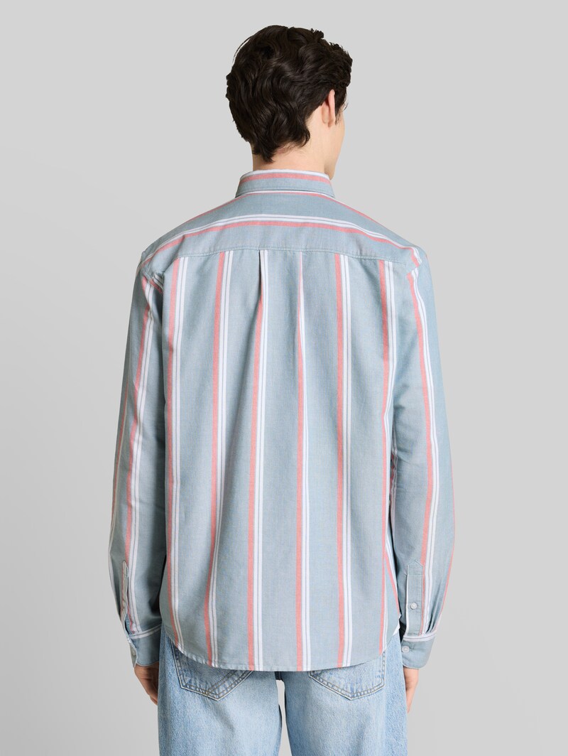Tom Tailor Relaxed Fit Hemd aus Baumwolle - Citadel Blue Stripe