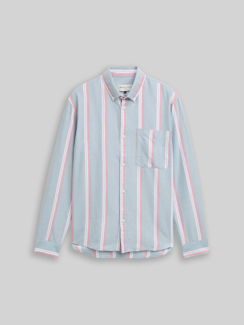 Tom Tailor Relaxed Fit Hemd aus Baumwolle - Citadel Blue Stripe