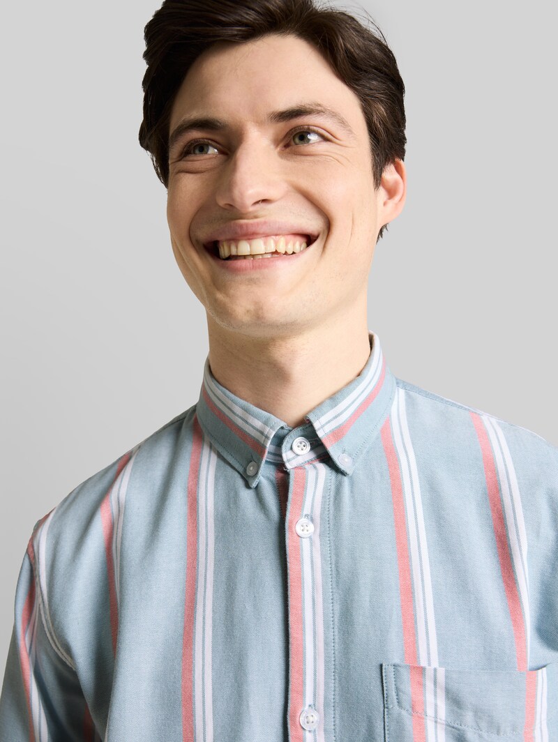 Tom Tailor Relaxed Fit Hemd aus Baumwolle - Citadel Blue Stripe