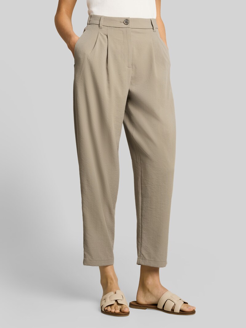 Tom Tailor Cropped Barrel Hose - Silver Olive