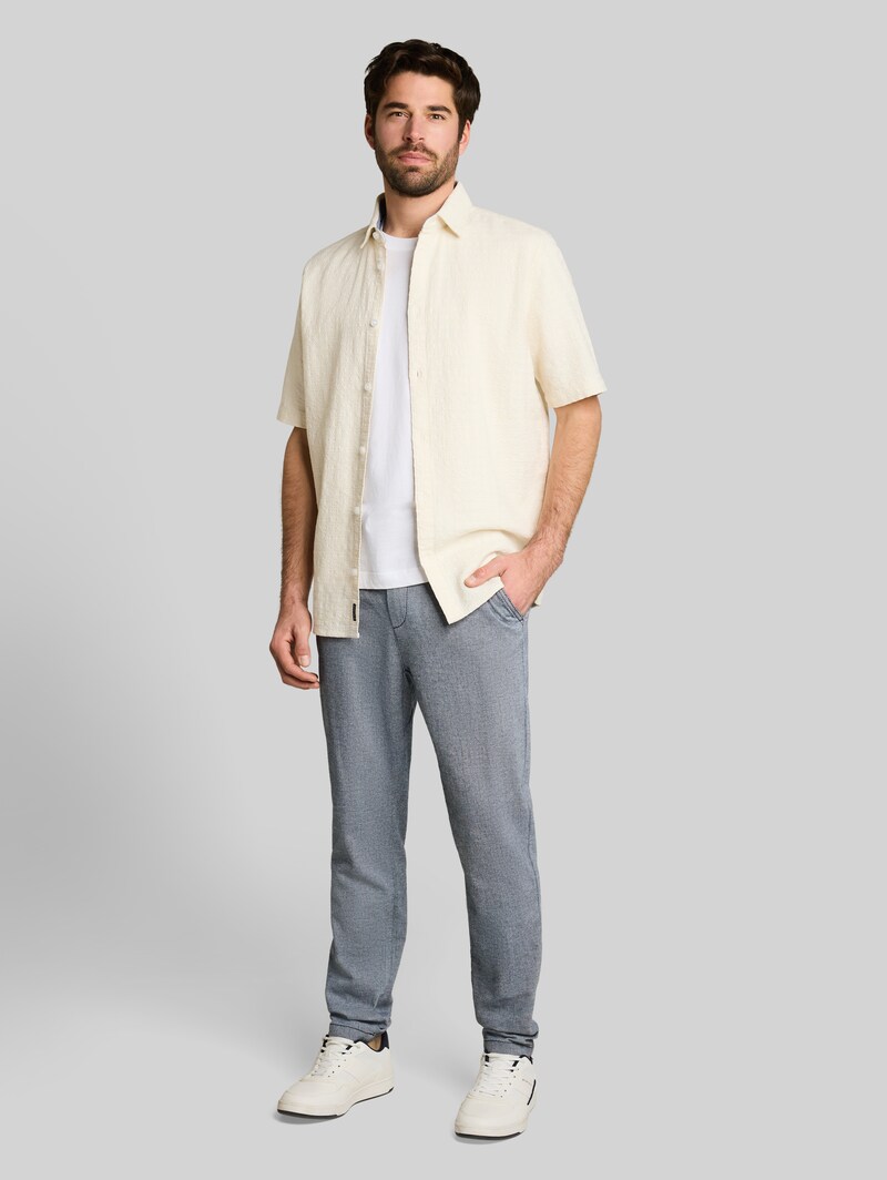 Tom Tailor Regular Tapered Chino Hose mit Kordelzug - Navy Structure
