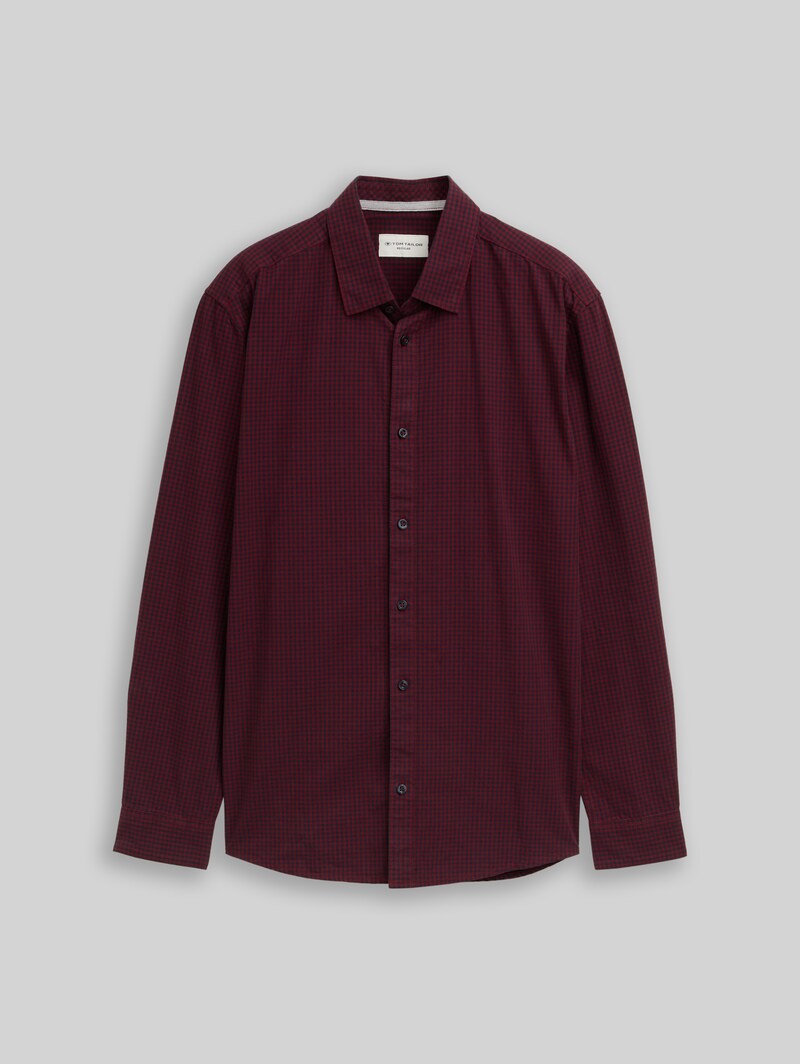 Tom Tailor Regular Fit Hemd mit Karomuster - Red Vichy Check