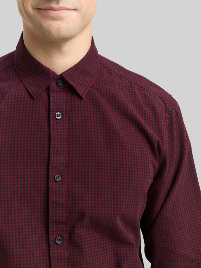 Tom Tailor Regular Fit Hemd mit Karomuster - Red Vichy Check