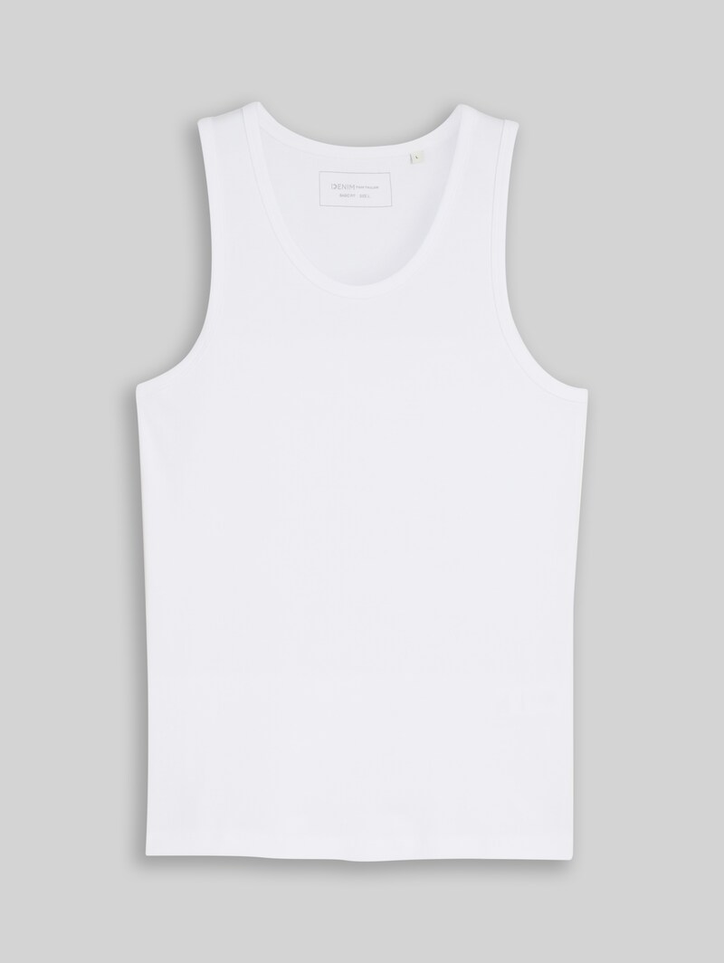 Tom Tailor Basic Ripp Tanktop - White