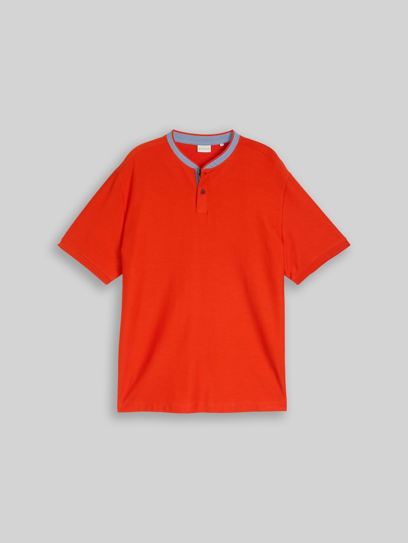 Tom Tailor Plus Size - Poloshirt mit Stehkragen - Orange Red