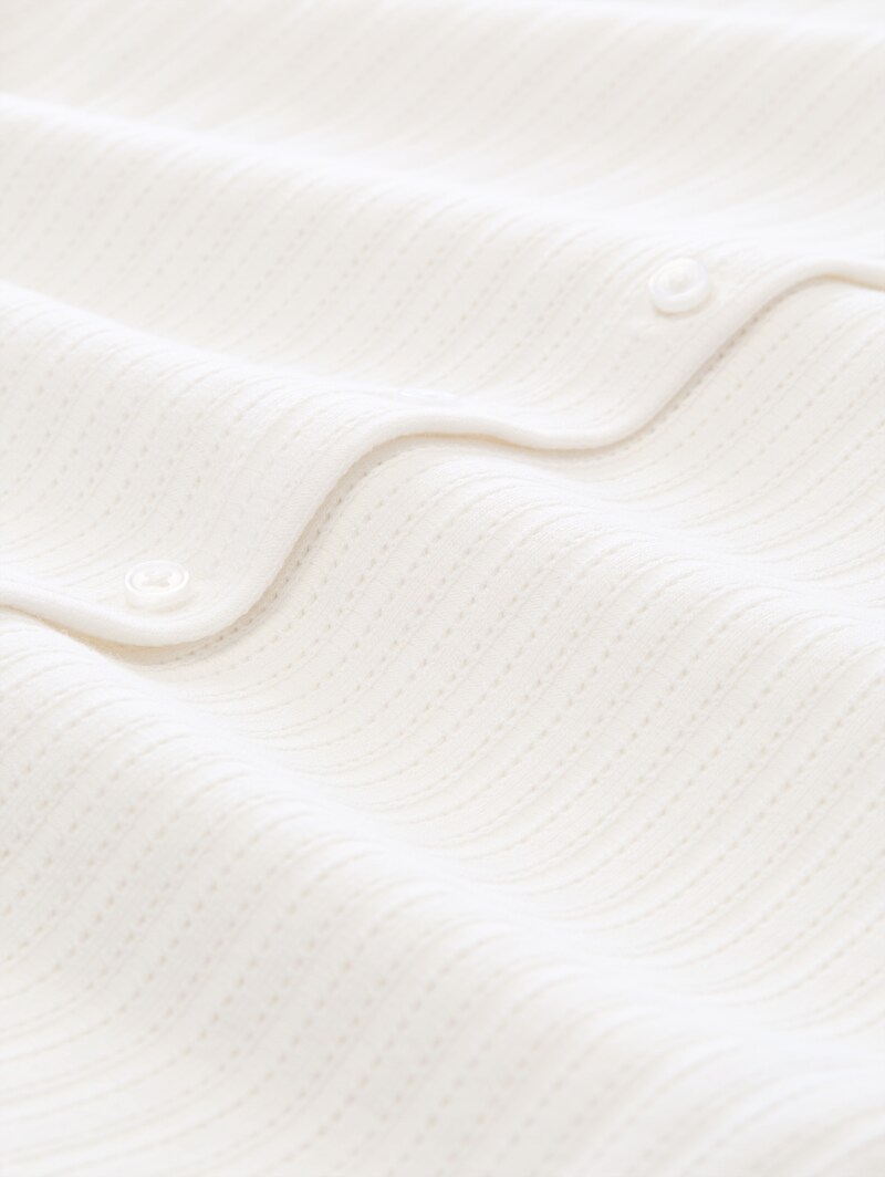 Tom Tailor Pointelle Cardigan mit Knopfleiste - Off White