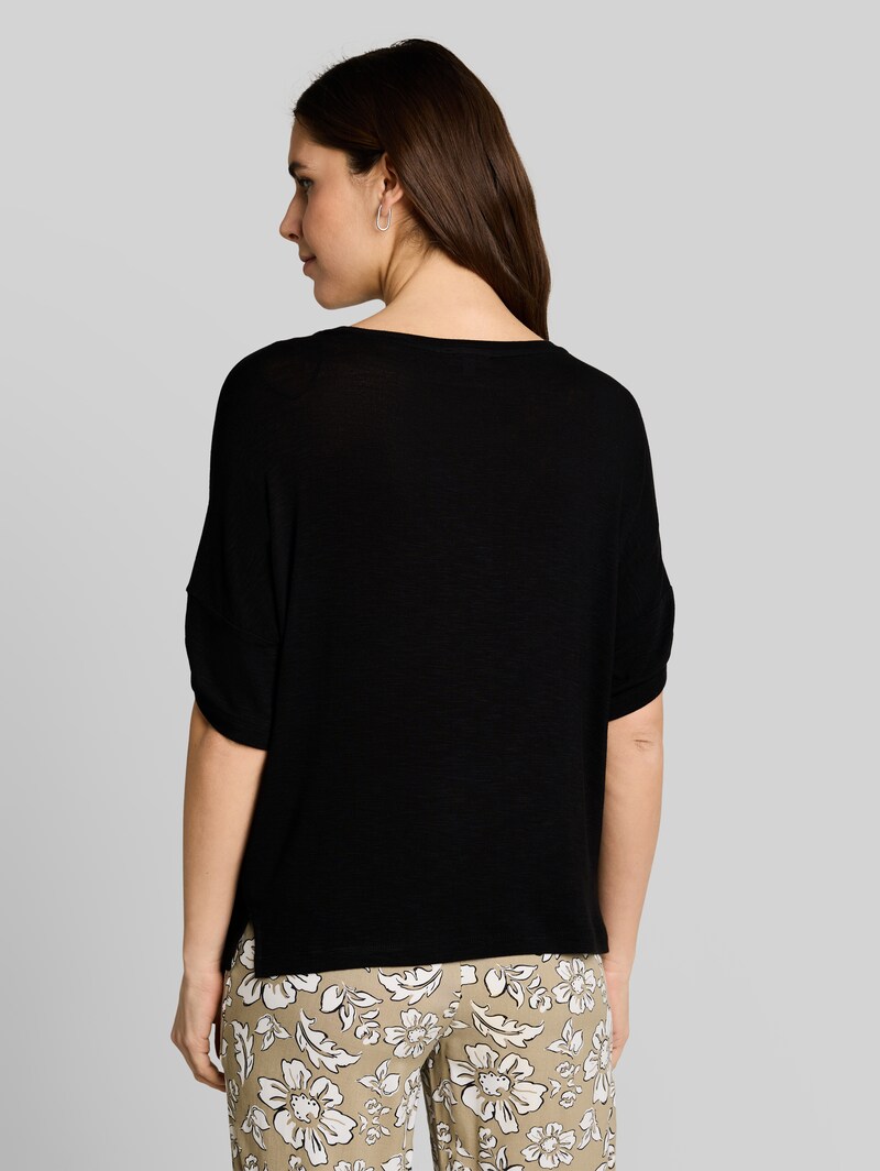 Tom Tailor T-Shirt mit Turn-Up-Funktion - Deep Black