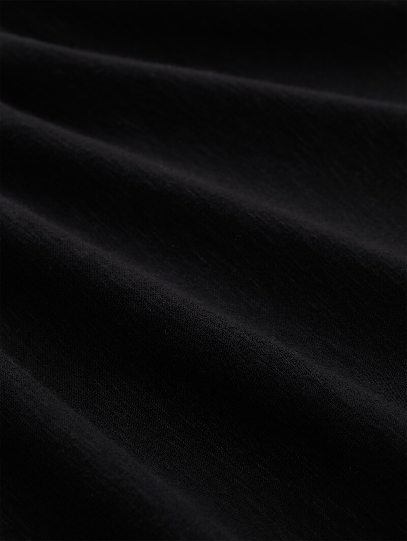 Tom Tailor T-Shirt mit Turn-Up-Funktion - Deep Black