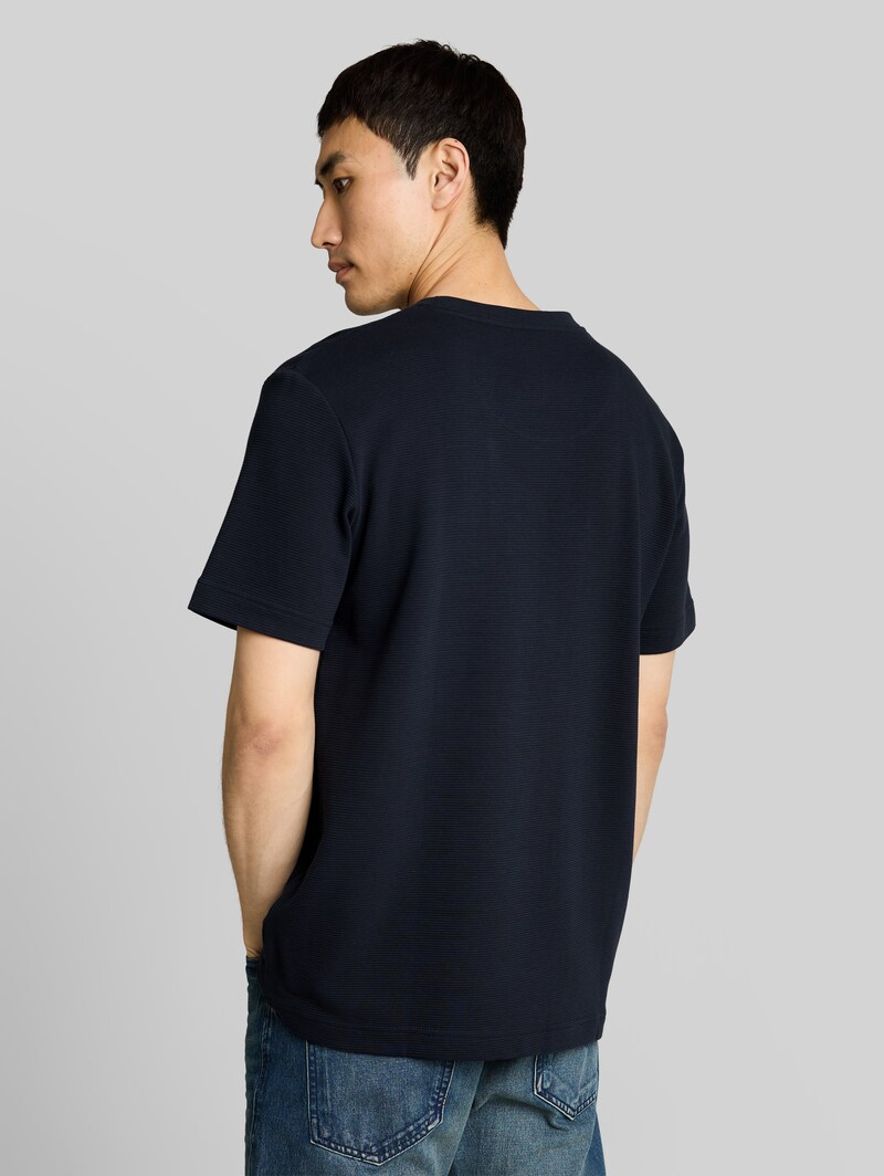 Tom Tailor T-Shirt aus Baumwolle - Sky Captain Blue Ottoman