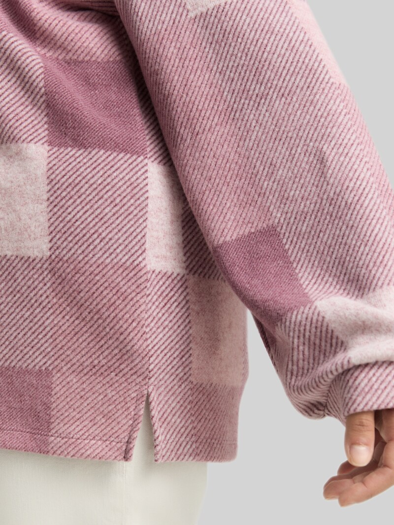 Tom Tailor Plus Size - Langarmshirt mit Muster - Berry Cosy Check