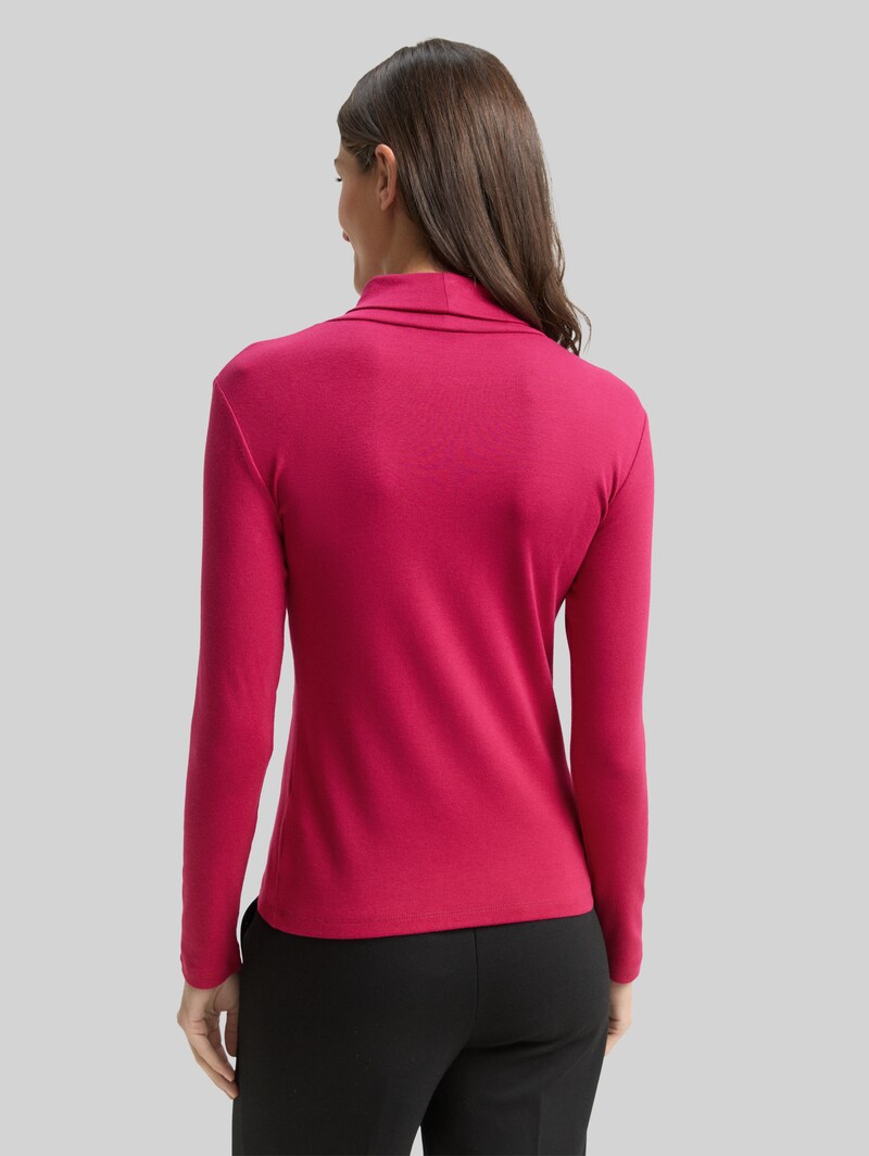 Tom Tailor Langarmshirt mit Rollkragen - Dark Pink