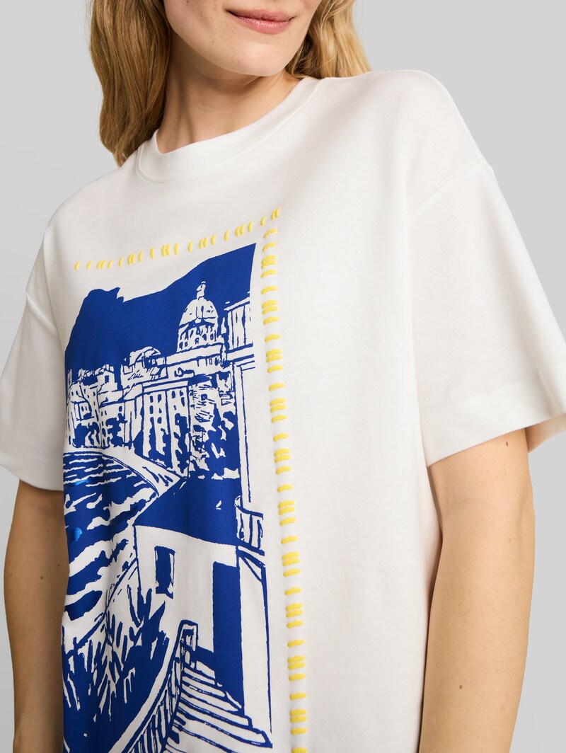 Tom Tailor T-Shirt mit Print - Whisper White