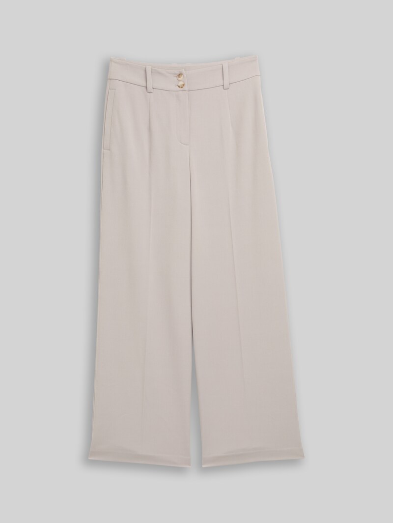 Tom Tailor TTLEA WIDE Hose mit Bügelfalte - Dark Clouds Grey
