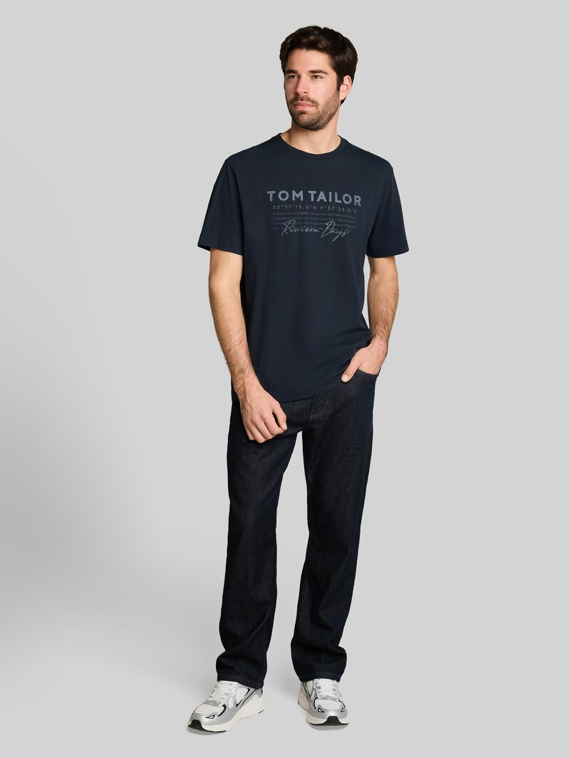 Tom Tailor T-Shirt im Used-Look - Sky Captain Blue