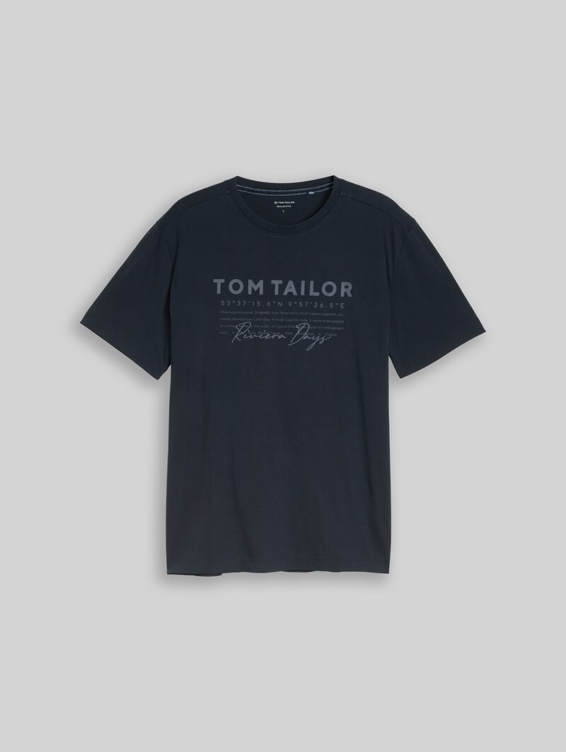Tom Tailor T-Shirt im Used-Look - Sky Captain Blue