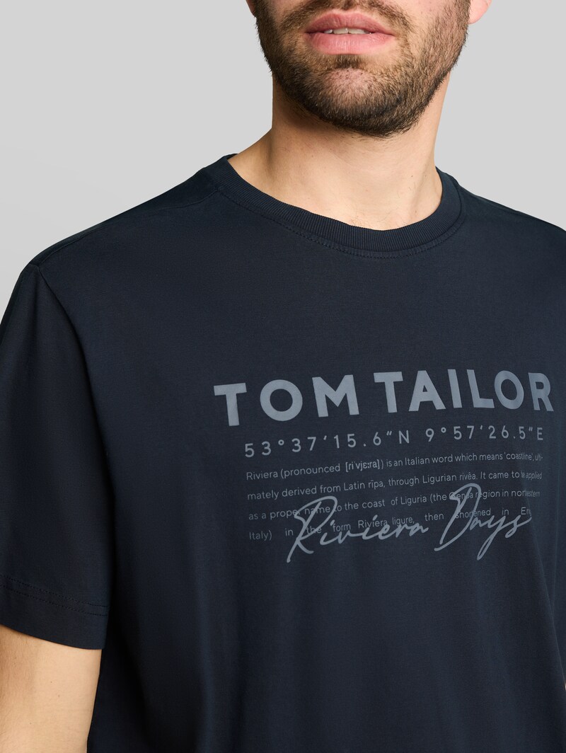 Tom Tailor T-Shirt im Used-Look - Sky Captain Blue